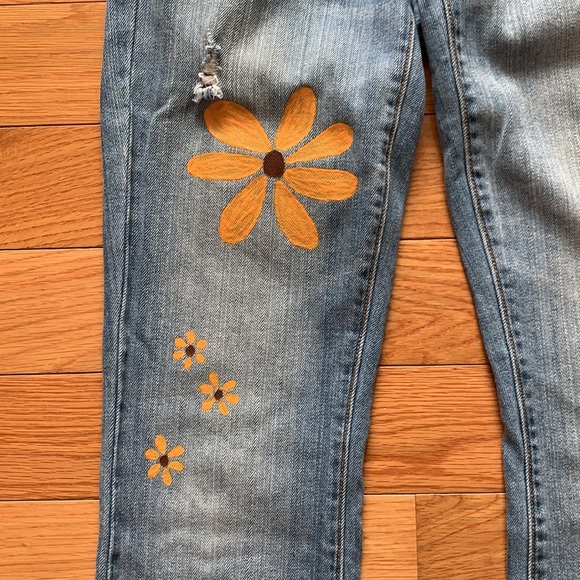 American Eagle Slim Boot - hand painted jeans - Picture 3 of 5